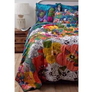 🔥 RARE Anthropologie Watercolor Quilt and Sham